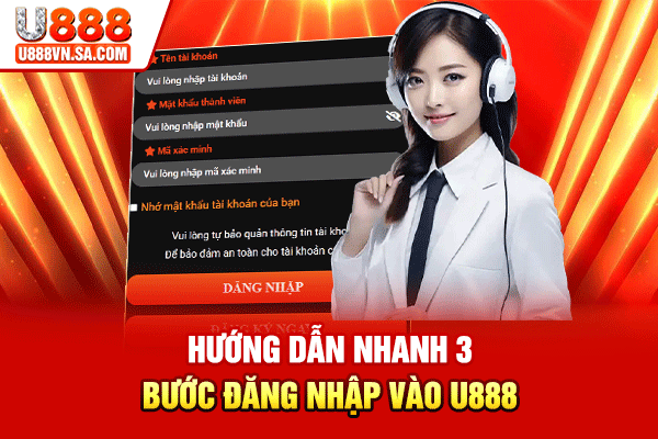 Hướng dẫn nhanh 3 bước đăng nhập vào U888
